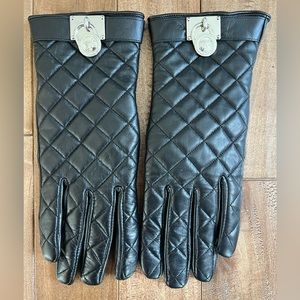 Michael Kors black leather gloves. Size medium